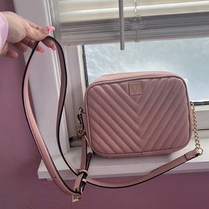 Used Victoria Secret Over the Shoulder Hand Bag * MISSING TAB ON ZIPPER *